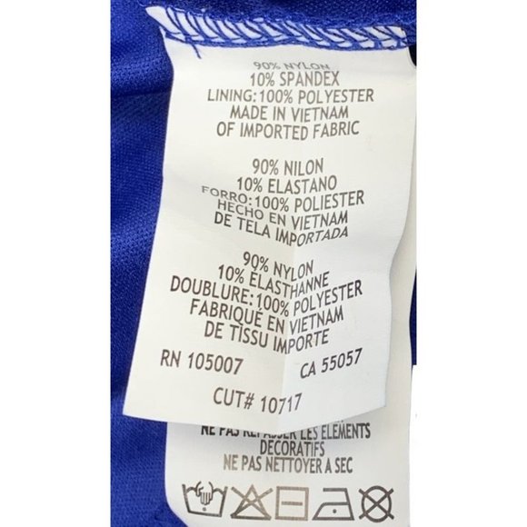 NWT Marina Women's Cobalt Blue Paisly Lace w/Sequins Formal Gown Size 10 - Picture 8 of 11